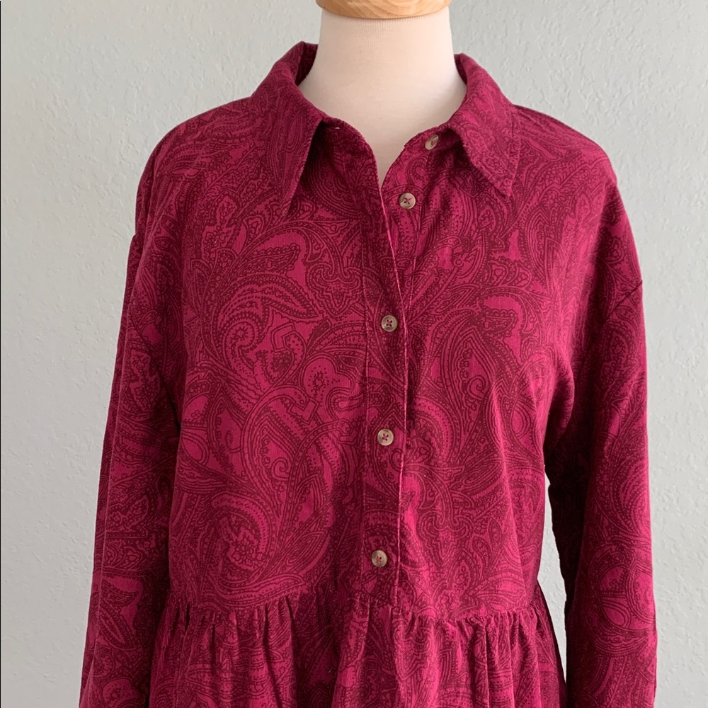 Anthro Maeve Bettina Corduroy Shirt Dress - Picture 6 of 13